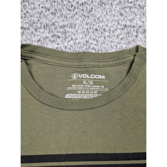 Volcom Shirt Men Extra Large Green Skater Surf Beach Hip Hop Normcore Graphic - Picture 2 of 5